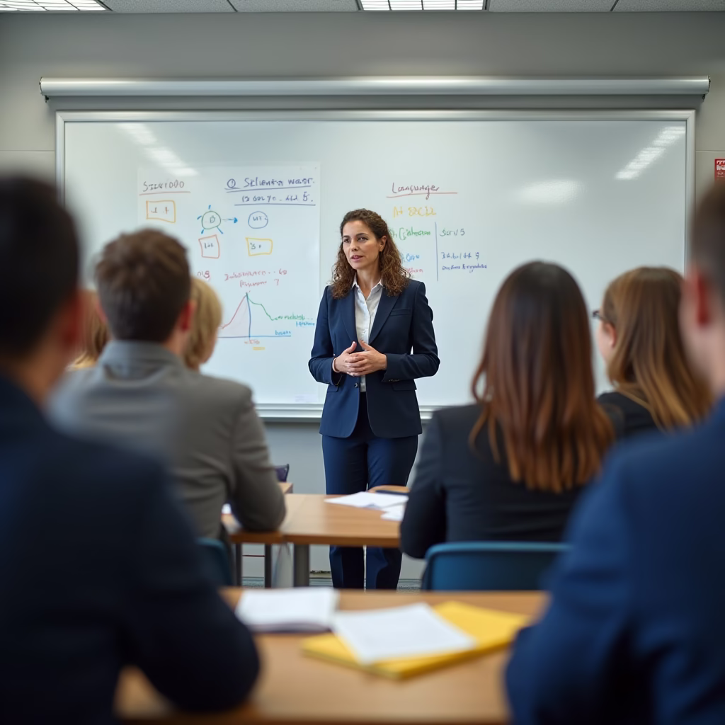 Secondary teacher leading a subject lesson